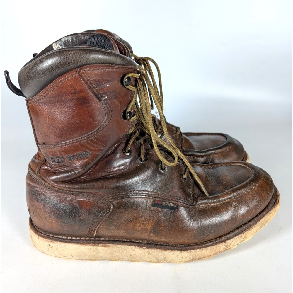 Red Wing Traction Tred 8" Soft Toe Work Boot 411 Moc Toe Men 9.5 D Waterproof